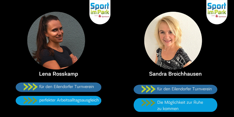 Die Trainerinnen des ETV bei Sport im Park 2023 - Lena Rosskamp und Sandra Broichhausen